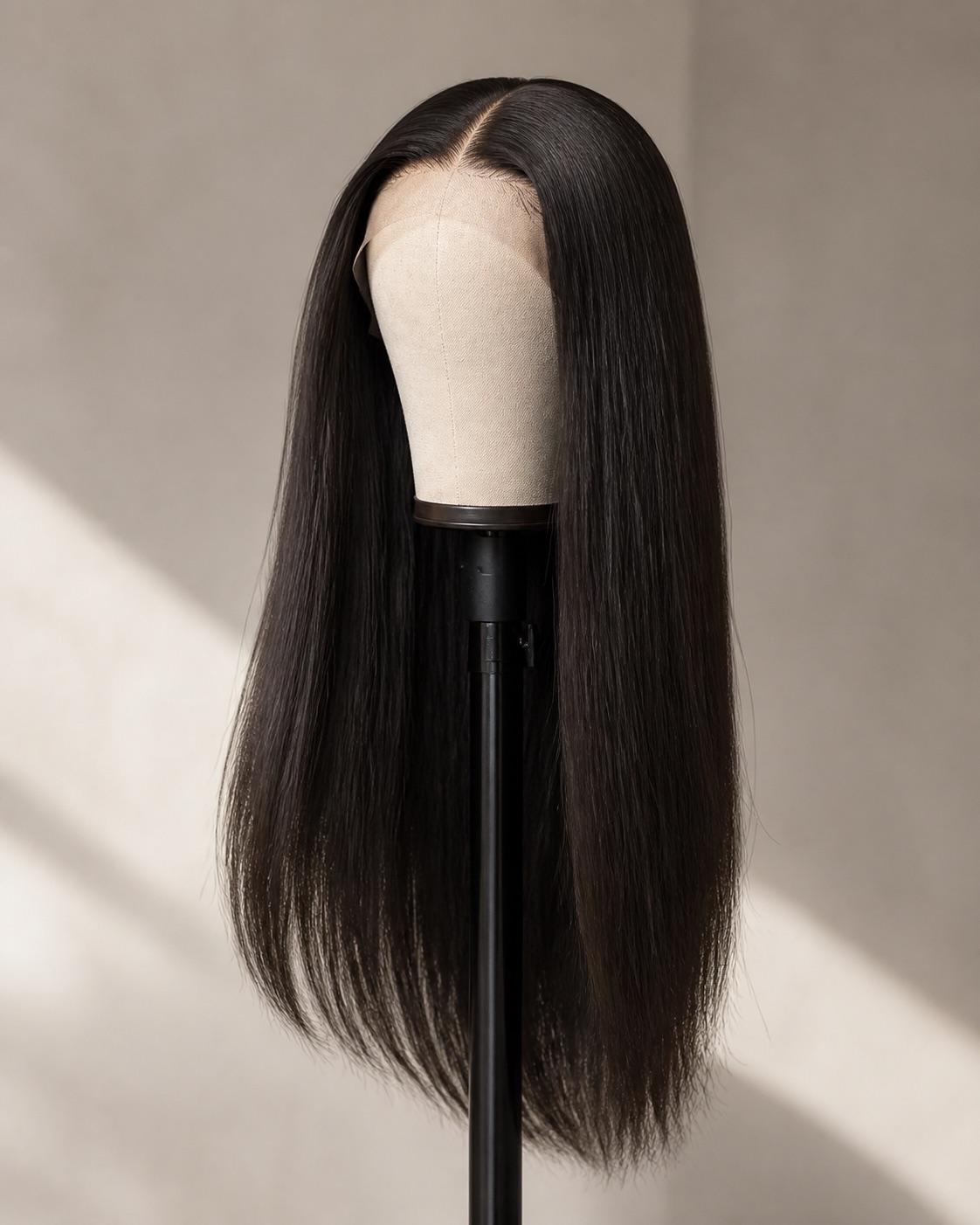 Illustrative long full lace human hair wig