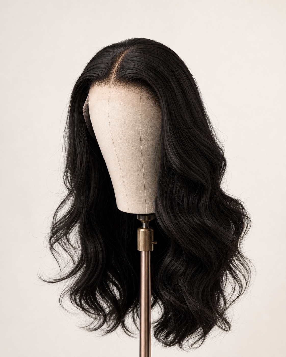 Illustrative custom glueless human hair wig
